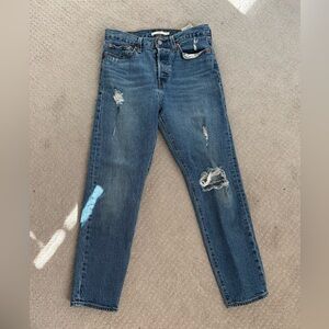 Distressed Blue Jeans